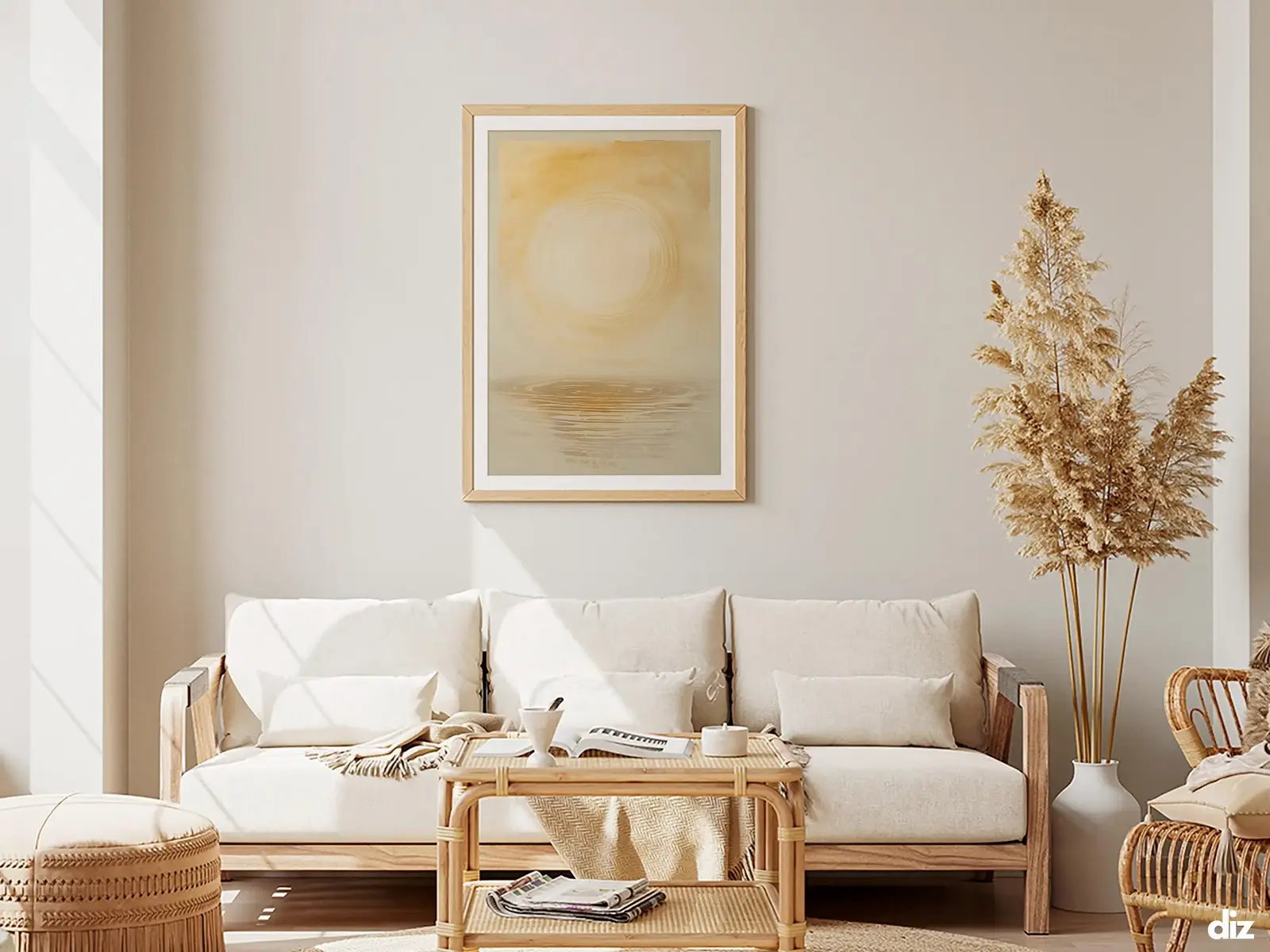 Framed Sacred Heart of Jesus above bed, bedroom sanctuary offering mercy and trust, jesus wall art artwork of jesus