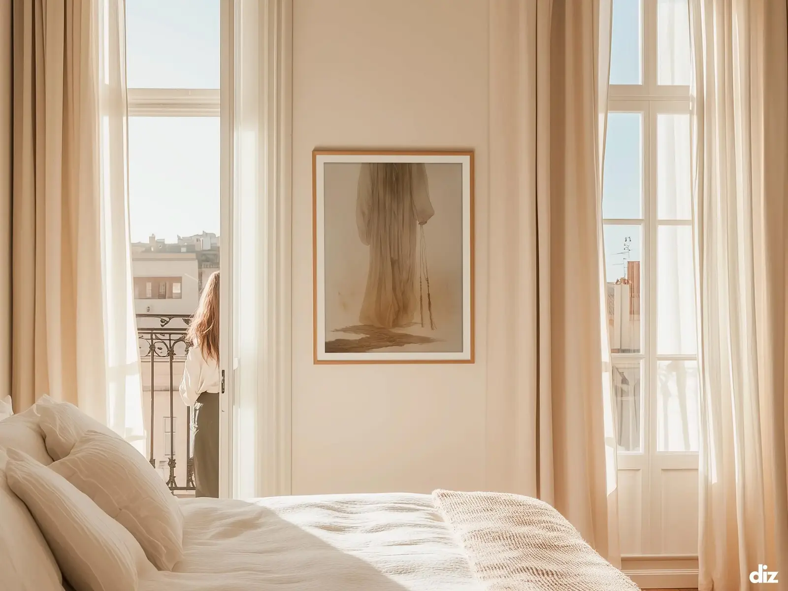 Sacred Heart of Jesus framed above sofa, living room display blending peace and devotion, bible wall art catholic wall art