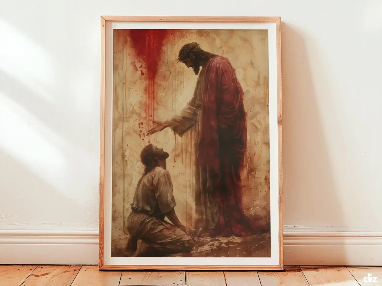 Divine Mercy Art Print: Christ Extending His Hand, Catholic Wall Art (Digital Download)