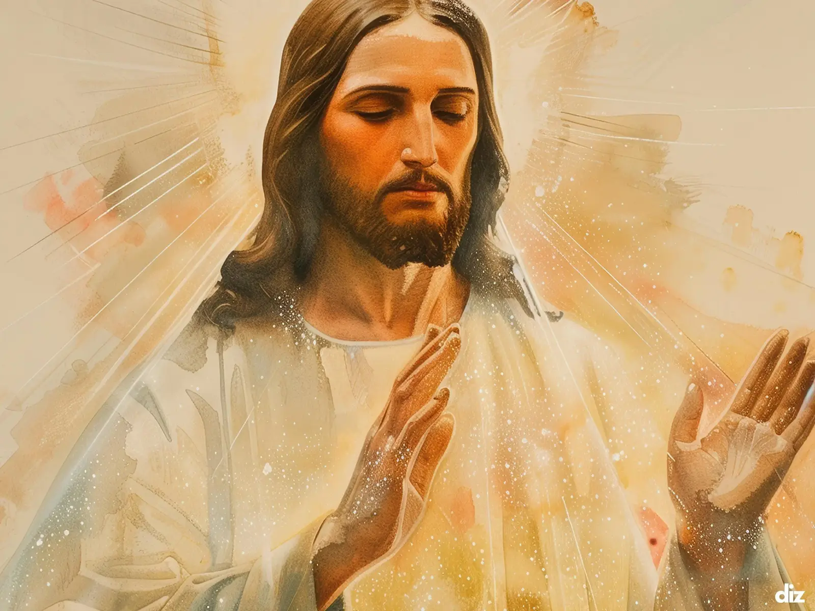 Close-up detail of the flaming Sacred Heart, thorn crown and cross, jesus sacred heart biblical wall art