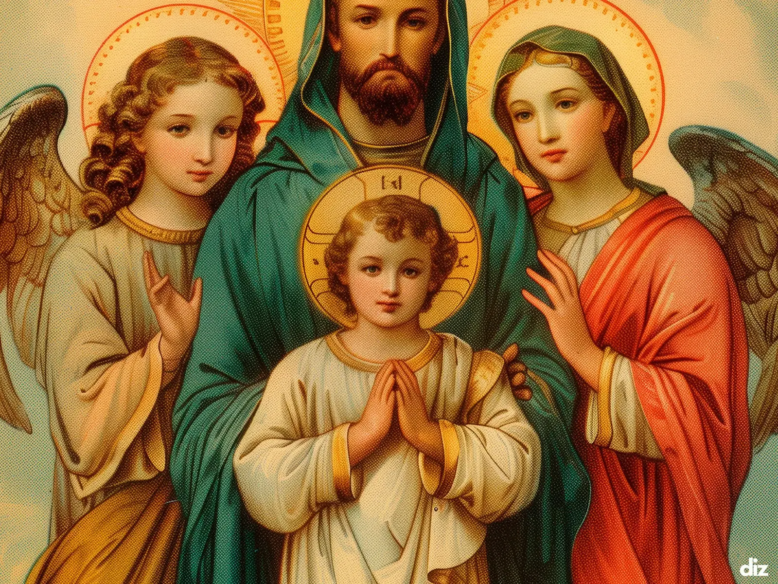 Close-up detail of the flaming Sacred Heart, thorn crown and cross, jesus sacred heart biblical wall art