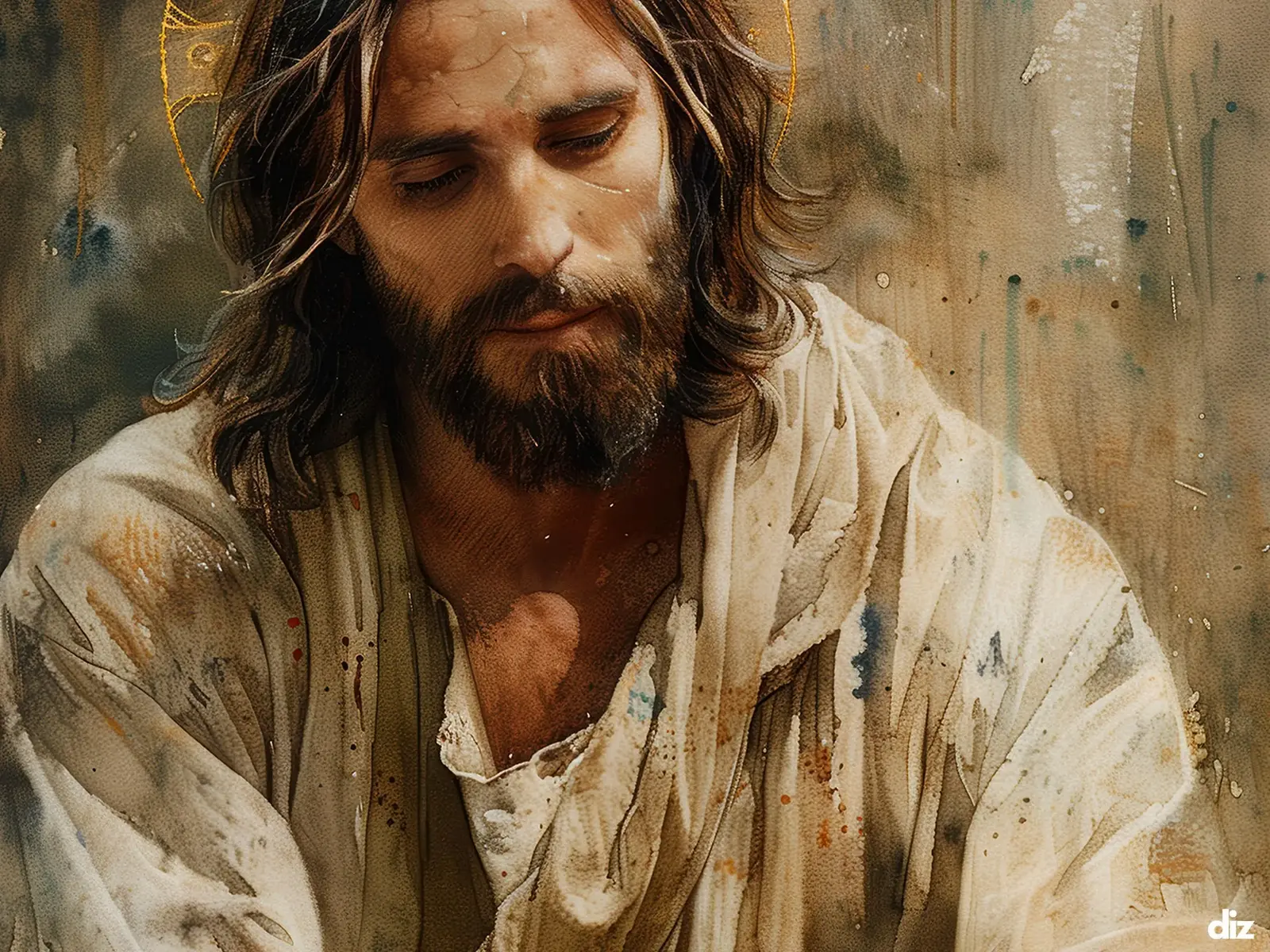 Close-up detail of the flaming Sacred Heart, thorn crown and cross, jesus sacred heart biblical wall art