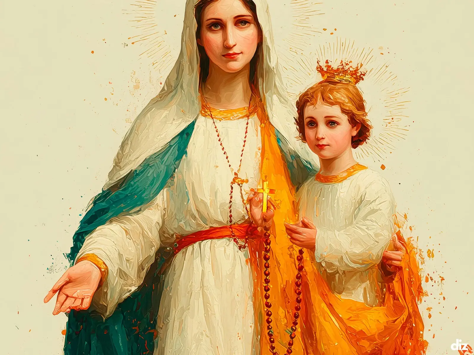 Close-up detail of the flaming Sacred Heart, thorn crown and cross, jesus sacred heart biblical wall art