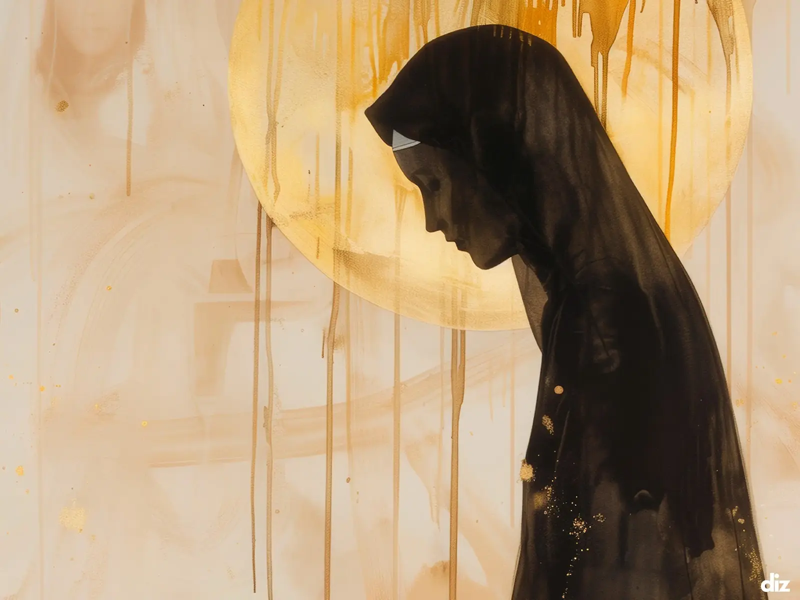 Close-up detail of the flaming Sacred Heart, thorn crown and cross, jesus sacred heart biblical wall art