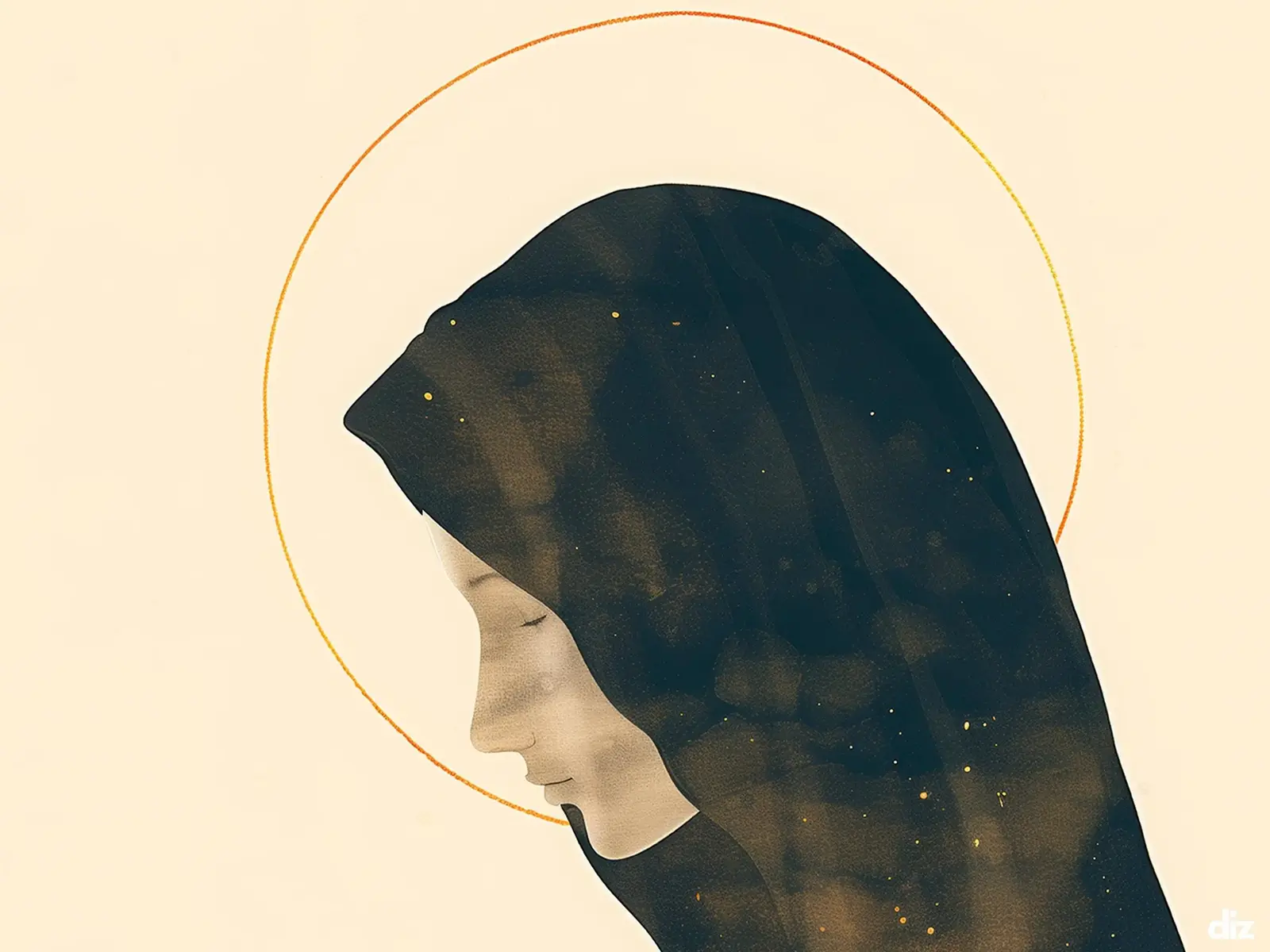 Close-up detail of the flaming Sacred Heart, thorn crown and cross, jesus sacred heart biblical wall art