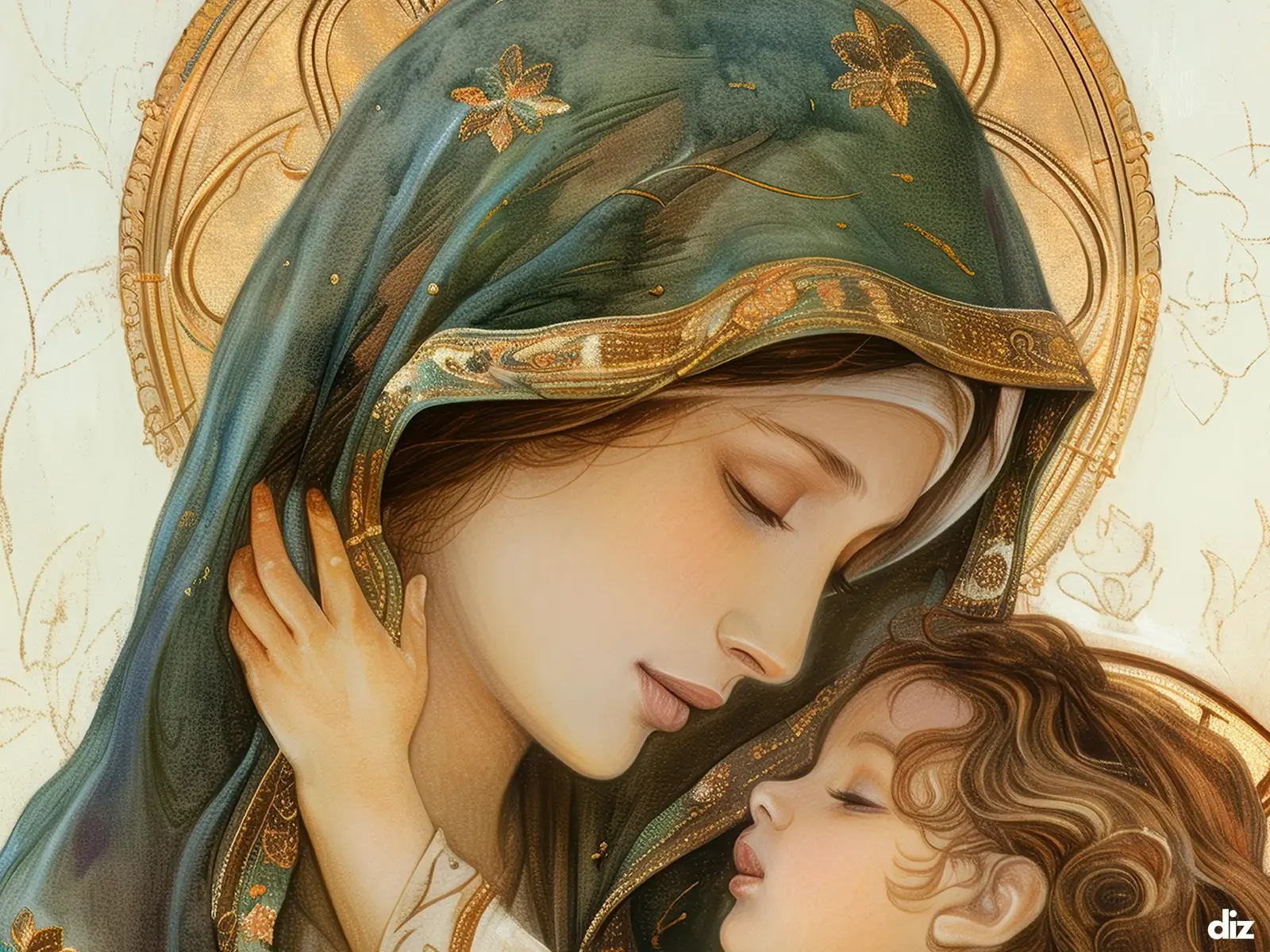 Close-up detail of the flaming Sacred Heart, thorn crown and cross, jesus sacred heart biblical wall art