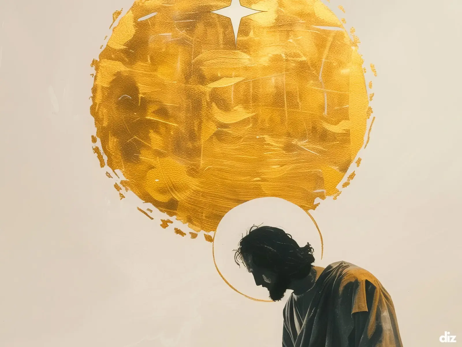 Close-up detail of the flaming Sacred Heart, thorn crown and cross, jesus sacred heart biblical wall art