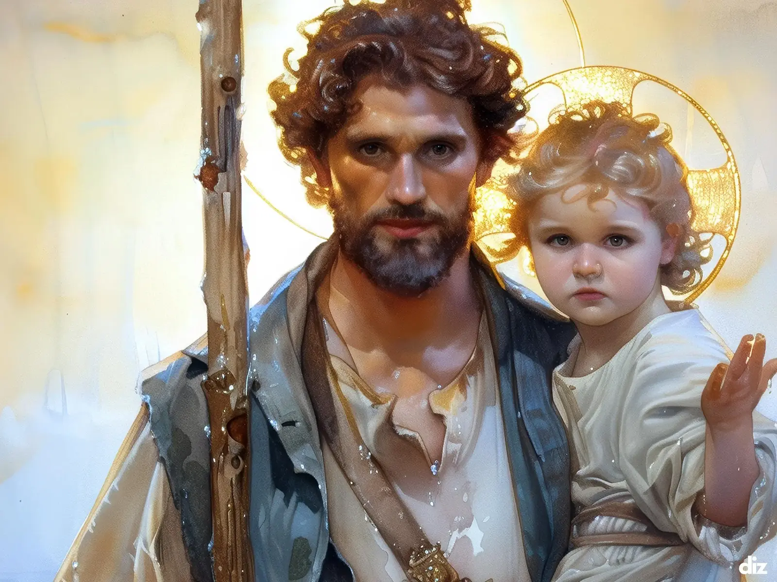 Close-up detail of the flaming Sacred Heart, thorn crown and cross, jesus sacred heart biblical wall art