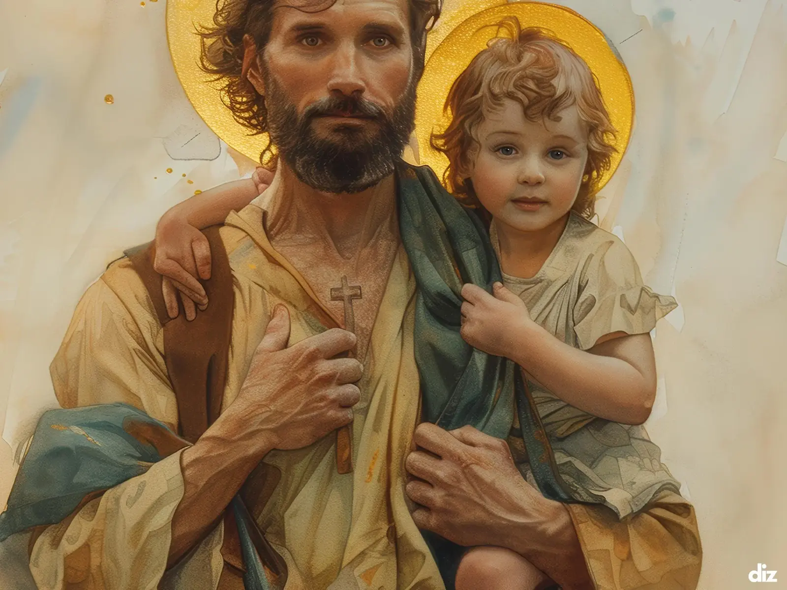 Close-up detail of the flaming Sacred Heart, thorn crown and cross, jesus sacred heart biblical wall art