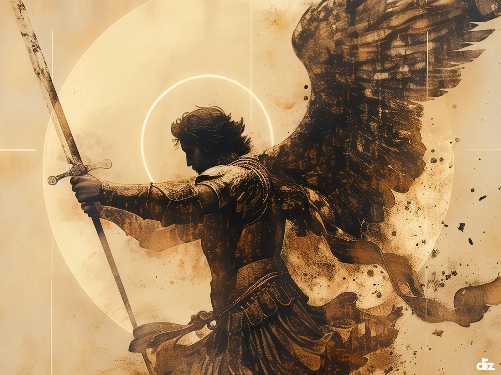 Close-up detail of the flaming Sacred Heart, thorn crown and cross, jesus sacred heart biblical wall art