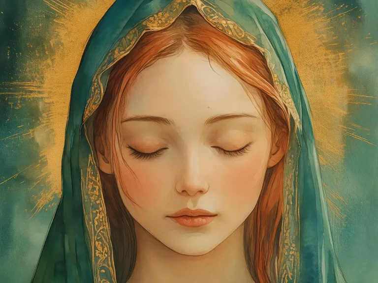 Virgin Mary prayer watercolor art