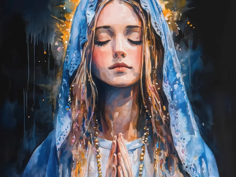 Virgin Mary watercolor wall art
