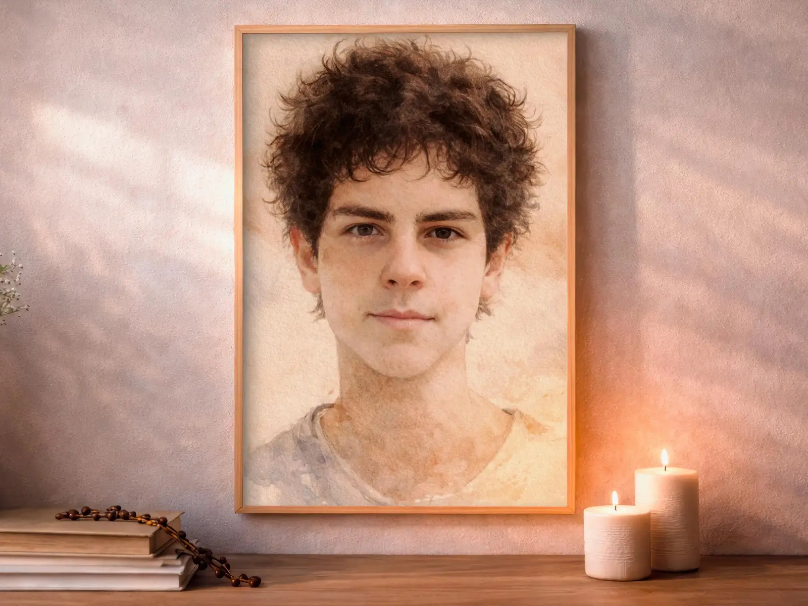 Framed Sacred Heart of Jesus above bed, bedroom sanctuary offering mercy and trust, jesus wall art artwork of jesus