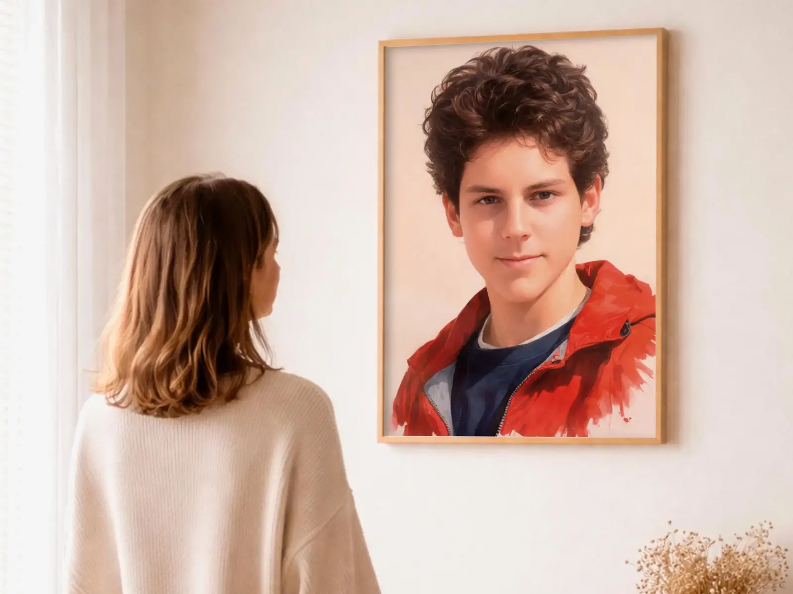Close-up detail of the flaming Sacred Heart, thorn crown and cross, jesus sacred heart biblical wall art