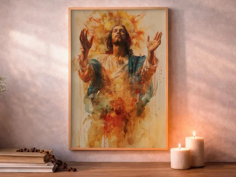Divine Mercy Art Print: Open Hands and Mercy Rays, Catholic Wall Art (Digital Download)