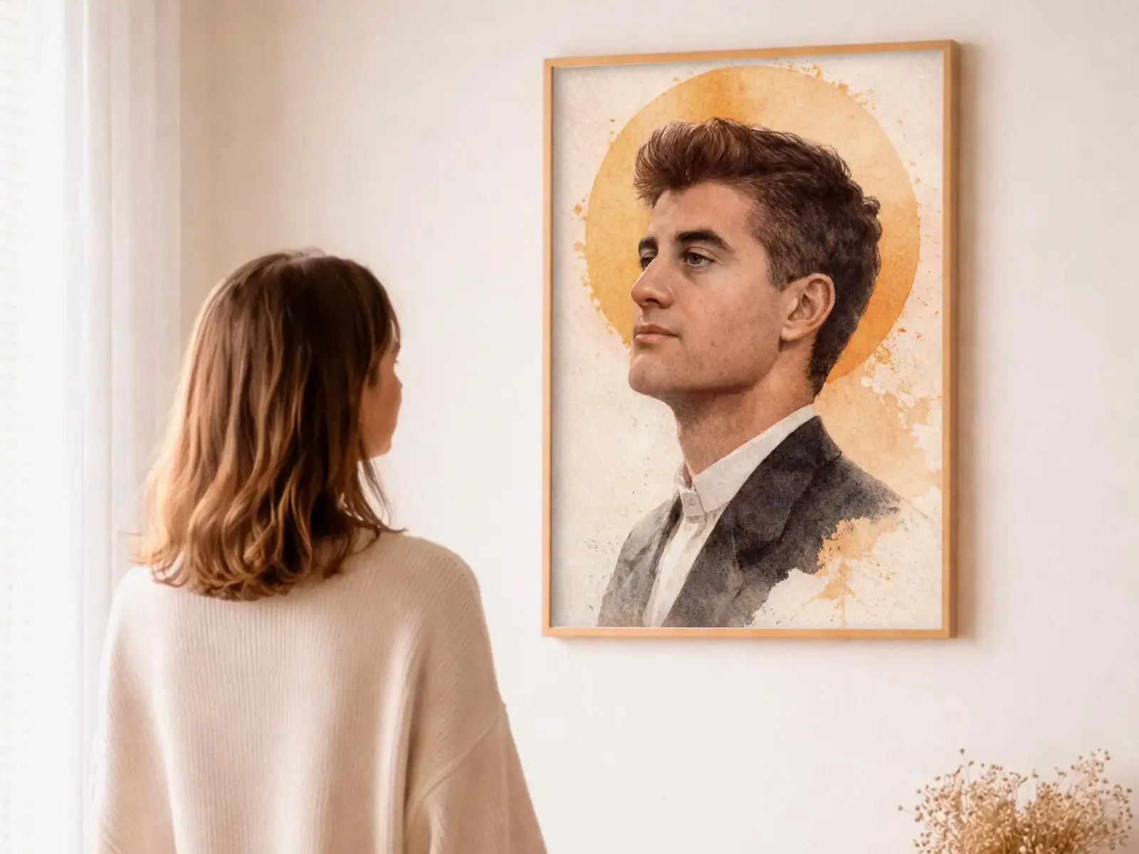 Close-up detail of the flaming Sacred Heart, thorn crown and cross, jesus sacred heart biblical wall art