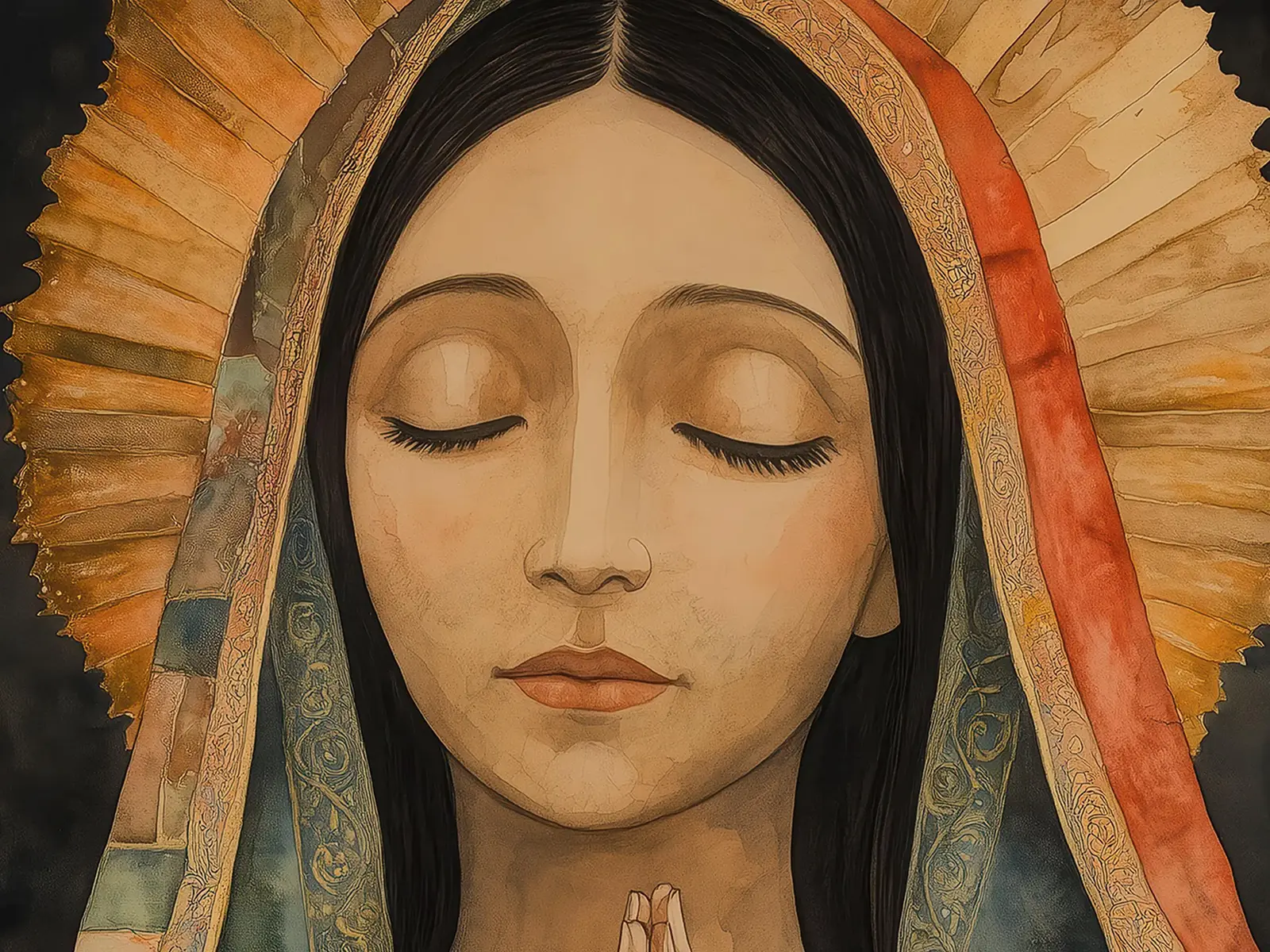 Our Lady of Guadalupe watercolor art