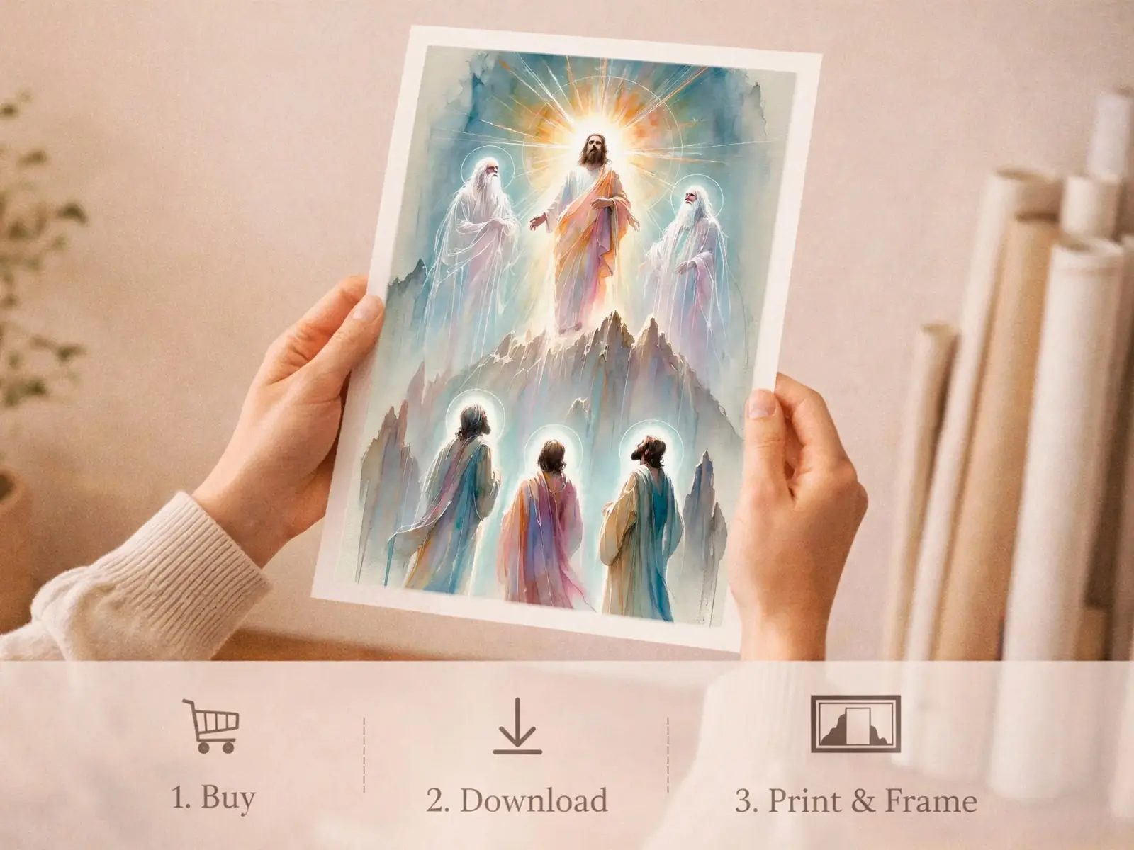 sacred heart of jesus Sacred Heart of Jesus framed above sofa, living room display blending peace and devotion, bible wall art catholic wall art
